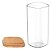Pote Hermético Tampa De Bambu Transparente 1,5l Ou - Imagem 2