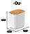 Pote Hermético Organizador Tampa De Bambu Branco 1,5l - Imagem 5