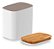 Pote Hermético Organizador Tampa De Bambu Branco 1,5l - Imagem 2
