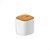 Pote Hermético Organizador Tampa De Bambu Branco 150ml - Imagem 1