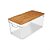 Organizador De Armario Clear Com Tampa De Bambu 15,5x30,5 Ou - Imagem 1