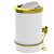 Lixeira 8l Basculante Com Suporte Com Ventosa Branco Dourado - Imagem 1