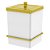 Lixeira Quadrada 6,5l Com Suporte Ventosa Branco Dourado - Imagem 1