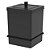 Lixeira Quadrada 6,5l Com Suporte Com Ventosa - Preto Fosco - Imagem 1