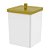 Lixeira Quadrada 6,5 Litros Branco/dourado - Future - Imagem 1