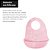 Kit Tigela Infantil Bebê Babador Colher De Silicone Rosa - Imagem 4