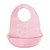 Kit Tigela Infantil Bebê Babador Colher De Silicone Rosa - Imagem 2