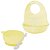 Kit Tigela Infantil Bebê Babador Colher De Silicone Amarelo - Imagem 1