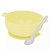 Kit Tigela Infantil Bebê Babador Colher De Silicone Amarelo - Imagem 3