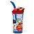 Copo Infantil 3d Com Canudo Carros 360ml Original Disney - Imagem 1