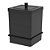 Lixeira Quadrada 6,5l Com Suporte Com Adesivo - Preto Fosco - Imagem 1
