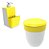 Kit Porta Detergente E Lixeira 2,5l Redonda Amarelo - Crippa - Imagem 1