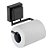 Kit Porta Papel Higienico + Gancho Multiuso Preto Ventosa - Imagem 2