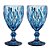 Conjunto 2 Taça Diamante Copo Vidro Azul 340ml - Imagem 1