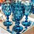 Jogo 6 Taça Diamante Copo Vidro Grosso Azul 340ml - Imagem 2