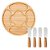 Kit Petisqueira Grande Bambu + Jogo De 4 Espátulas Inox - Imagem 1