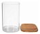 Kit 2 Pote Hermético Organizador Tampa De Bambu 1l Ou - Imagem 4