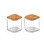 Kit 2 Pote Hermético Tampa De Bambu Natural 150ml - Imagem 1