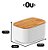 Conjunto 2 Pote Hermético Tampa De Bambu Branco 650ml - Imagem 4