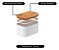 Conjunto 4 Pote Hermético Tampa De Bambu Branco 650ml - Imagem 1