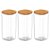 Kit 3 Pote Hermético Tampa De Bambu Transparente 1,5l Ou - Imagem 1