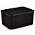 Cesto Caixa Organizador Rattan Grande Tampa Nitron Cor Preto - Imagem 1