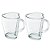2 Canecas Vidro Heart Casual 240ml Transparente Class Home - Imagem 1