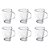6 Canecas Vidro Heart Casual 240ml Transparente Class Home - Imagem 1