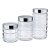 Conjunto Potes Porta Mantimentos C/ Tampa Inox 3 Unidades - Imagem 1
