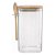 Pote Hermético Vidro Tampa De Bambu Com Colher 1600ml - Imagem 9