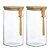 Kit 2 Pote Hermético Vidro E Bambu Com Colher 1600ml - Imagem 1