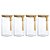 Kit 4 Pote Hermético Vidro E Bambu Com Colher 1600ml - Imagem 1