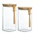Kit 2 Pote Hermético Vidro E Bambu 1600ml 1400ml - Imagem 1