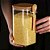 Kit 4 Pote Hermético Vidro Tampa De Bambu Com Colher 1500ml - Imagem 2