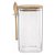 Kit 4 Pote Hermético Vidro Tampa De Bambu Com Colher 1500ml - Imagem 9