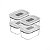 4 Potes Vidro Hermético 370ml Fresh Lock Válvula - Imagem 1