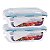 2 Potes Vidro Retangular 640ml Hermético Quality House - Imagem 1