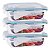 3 Potes Vidro Retangular Hermético 1520ml Quality House - Imagem 1