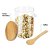 Kit 4 Pote Mantimentos Tampa De Bambu + Bandeja Giratória 30cm - Imagem 6