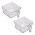 Kit 2 Cestas Organizadoras Com Alça Para Geladeira 23x19x10 - Imagem 3