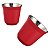 2 Xícaras Café Espresso Copo Pixie Inox Parede Dupla Térmico Vermelho - Imagem 1