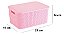 3 Cesto Mini Rattan De 3,5 Litros Com Tampa - Rosa Bebê - Imagem 2