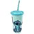 Copo Plástico Refri Stitch Com Canudo Reutilizável 500ml - Imagem 1