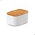 Pote Hermético Tampa De Bambu Branco 650ml - Imagem 1
