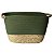 Cesto De Fibra Natural E Algodão C/alça 42x25x24 Cm Verde - Imagem 1