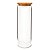 Pote Hermético Mantimentos Vidro Tampa De Bambu 25x10 Organizador Alimentos - Imagem 1