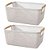 Kit 2 Cesto De Armazenamento Decoração Multiuso 32x20cm Branco - Imagem 1