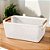 Kit 2 Cesto De Armazenamento Decoração Multiuso 36x22cm Branco - Imagem 2