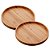Kit 2 Prato De Bambu Madeira Redonda Cozinha Tábua Bandeja 20cm - Imagem 1