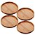 Kit 4 Prato De Bambu Madeira Redonda Cozinha Tábua 20cm - Imagem 1